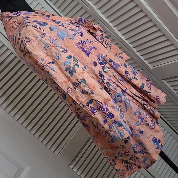 Go Fish handmade in Indonesia hi-low tie front blouse - Picture 3 of 8